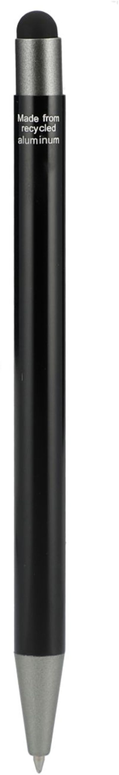 Am image of a Custom Recycled Aluminum Gel Ballpoint Stylus in Black!