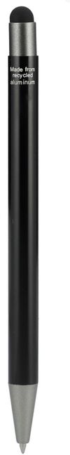Am image of a Custom Recycled Aluminum Gel Ballpoint Stylus in Black!