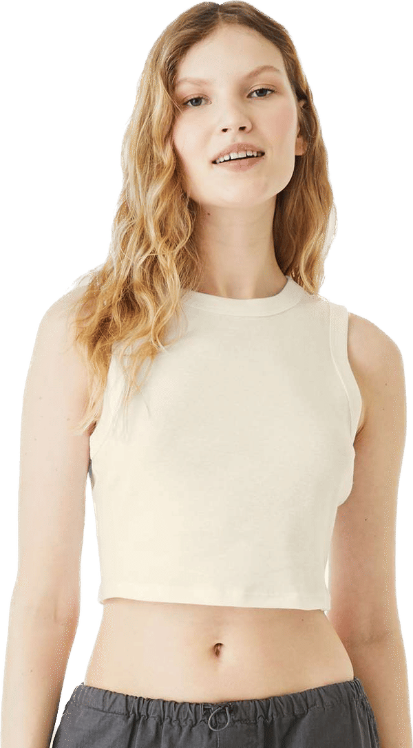 An image of a Custom Bella and Canvas Womens Micro Rib Muscle Crop Tank!