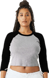 An image of a Custom Bella and Canvas Womens Micro Rib Raglan Sleeve Baby Tee!