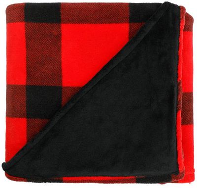 Am image of a Custom Buffalo Plaid Ultra Plush Throw Blanket in Red!