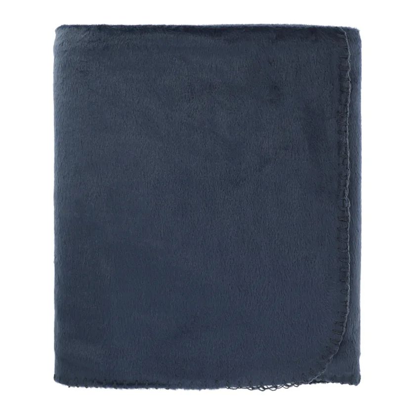 100 Percent Recycled PET Fleece Blanket with RPET Pouch in Navy