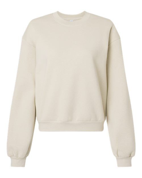 American Apparel ReFlex Womens Fleece Crewneck Sweatshirt in Bone