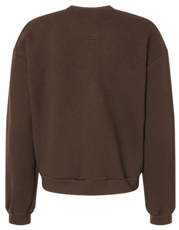 Am image of a Custom American Apparel ReFlex Womens Fleece Crewneck Sweatshirt in Brown!