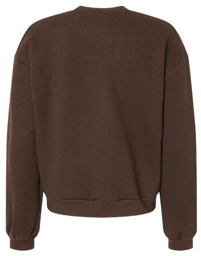 Am image of a Custom American Apparel ReFlex Womens Fleece Crewneck Sweatshirt in Brown!