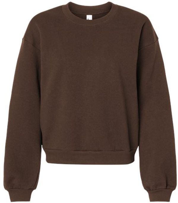 Am image of a Custom American Apparel ReFlex Womens Fleece Crewneck Sweatshirt in Brown!