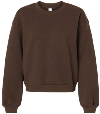 Am image of a Custom American Apparel ReFlex Womens Fleece Crewneck Sweatshirt in Brown!