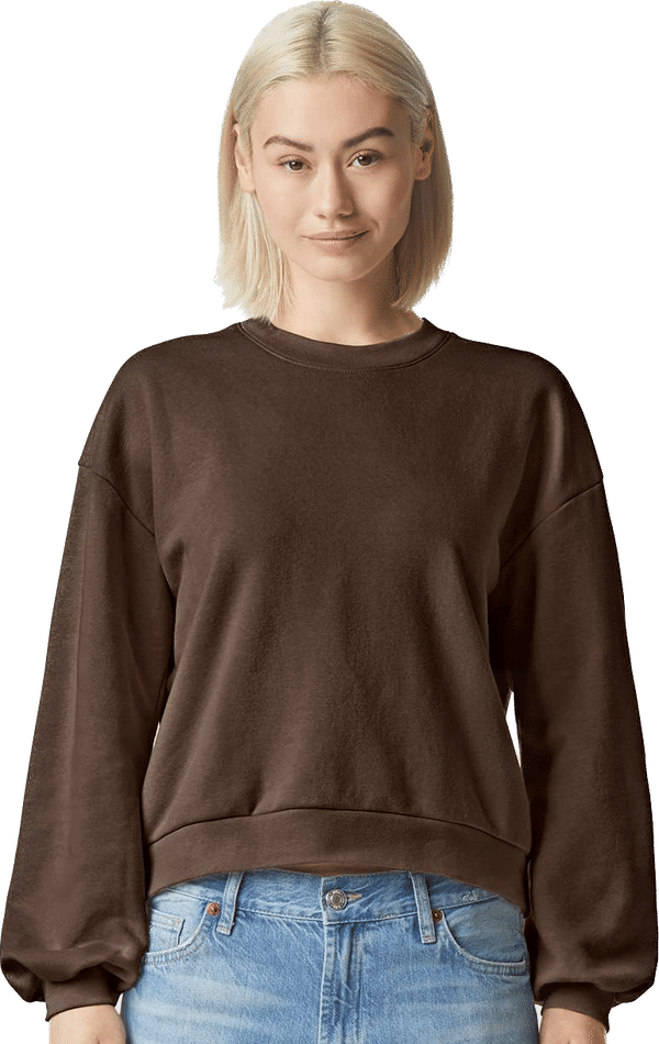 An image of a Custom American Apparel ReFlex Womens Fleece Crewneck Sweatshirt!