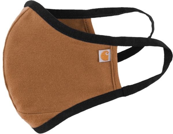 Am image of a Custom Carhartt Cotton Ear Loop Face Mask 3 Pack in Carhartt Brown!