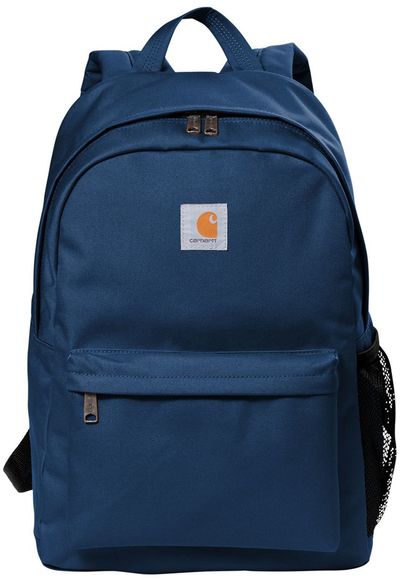 Am image of a Custom Carhartt Canvas Backpack in Navy!