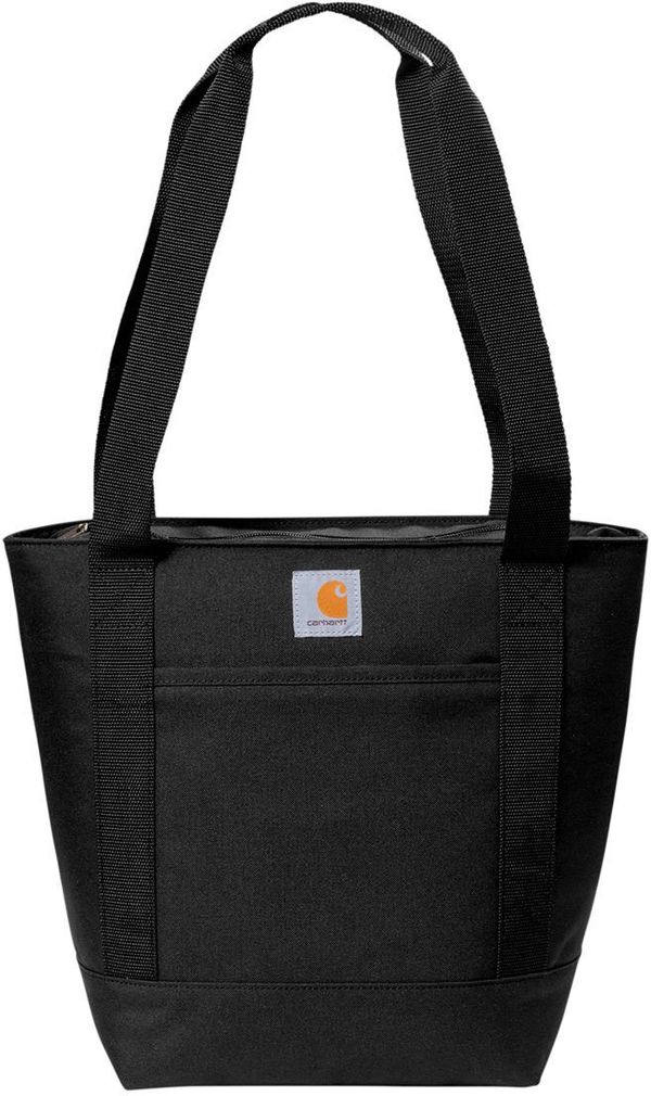 Am image of a Custom Carhartt Tote 18 Can Cooler in Black!