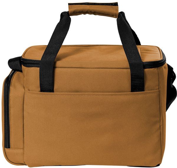 Am image of a Custom Carhartt Duffel 36 Can Cooler in Carhartt Brown!