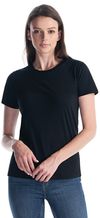Am image of a Custom Jerico Ladies Essential Cotton T Shirt in Black!