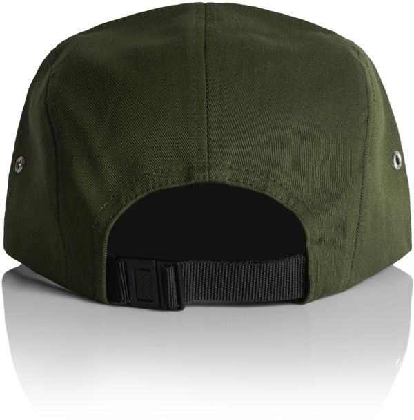 An image of a Custom AS Colour Finn Five Panel Cap in Army!