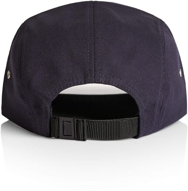 Am image of a Custom AS Colour Finn Five Panel Cap in Navy!