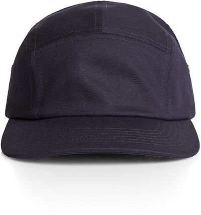 Am image of a Custom AS Colour Finn Five Panel Cap in Navy!