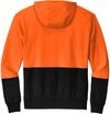 Am image of a Custom CornerStone Enhanced Visibility Fleece Pullover Hoodie in Safety Orange!