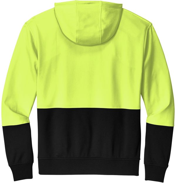 An image of a Custom CornerStone Enhanced Visibility Fleece Pullover Hoodie in Safety Yellow!