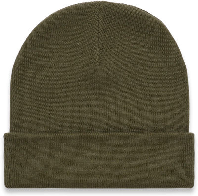 Am image of a Custom AS Colour Cuff Beanie in Army!