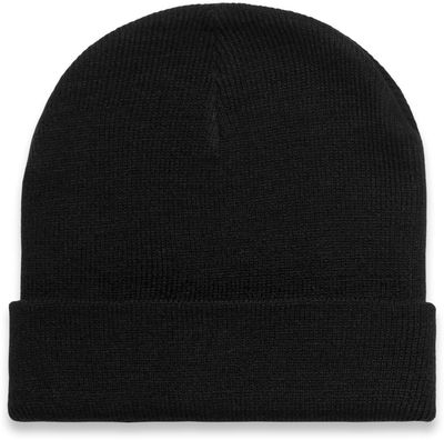 Am image of a Custom AS Colour Cuff Beanie in Black!