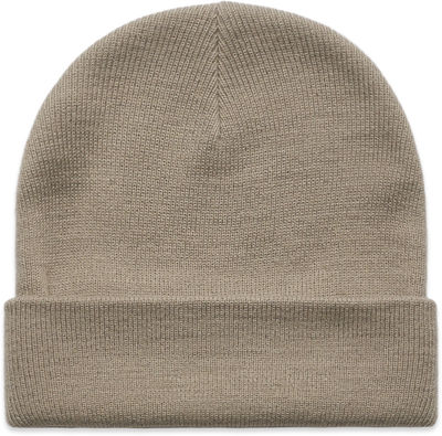 Am image of a Custom AS Colour Cuff Beanie in Mushroom!
