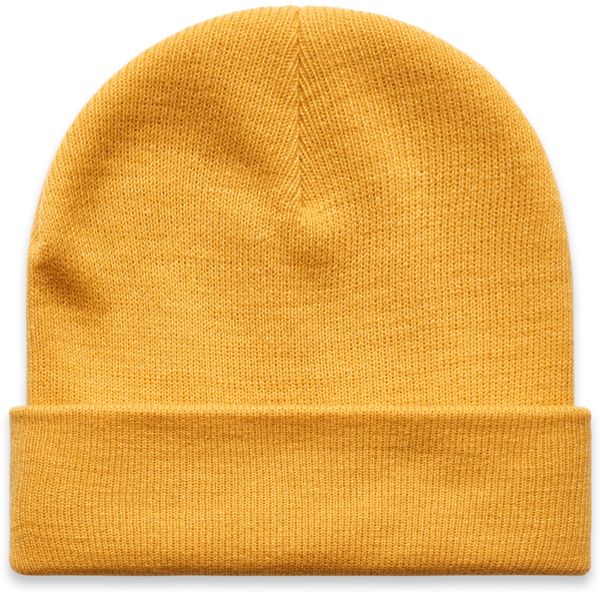 Am image of a Custom AS Colour Cuff Beanie in Mustard!