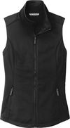 Am image of a Custom Port Authority Ladies Collective Smooth Fleece Vest in Deep Black!