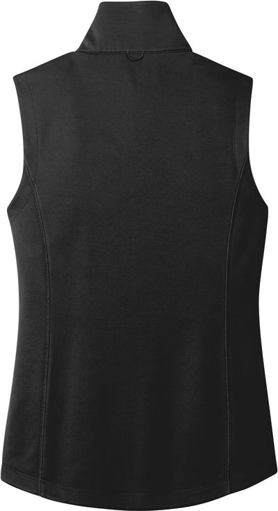 Am image of a Custom Port Authority Ladies Collective Smooth Fleece Vest in Deep Black!