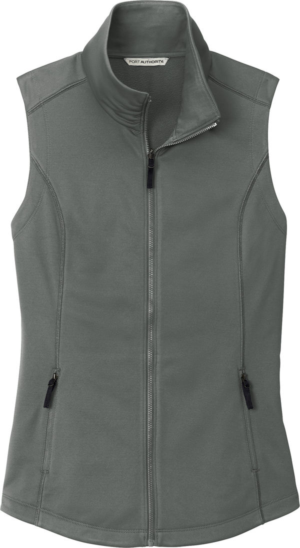 Am image of a Custom Port Authority Ladies Collective Smooth Fleece Vest in Graphite!