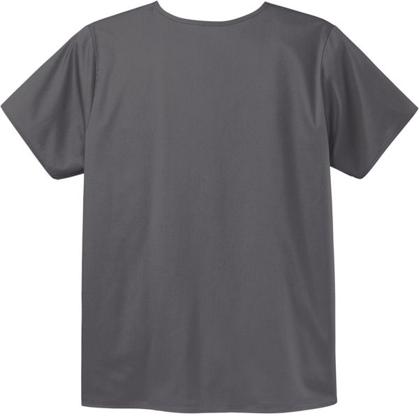 Am image of a Custom WonderWink Unisex WorkFlex Chest Pocket V Neck Top in Pewter!