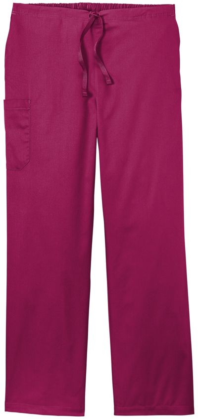 Am image of a Custom WonderWink Unisex WorkFlex Cargo Pant in Wine!