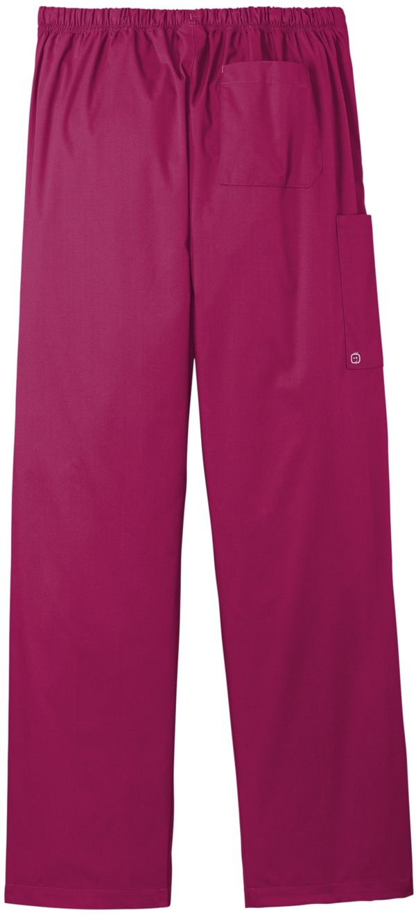 Am image of a Custom WonderWink Unisex WorkFlex Cargo Pant in Wine!