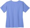 Am image of a Custom WonderWink Womens WorkFlex Mock Wrap Top in Ceil Blue!