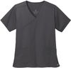 Am image of a Custom WonderWink Womens WorkFlex Mock Wrap Top in Pewter!