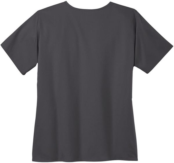 Am image of a Custom WonderWink Womens WorkFlex Mock Wrap Top in Pewter!