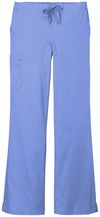 Am image of a Custom WonderWink Women’s WorkFlex Flare Leg Cargo Pant in Ceil Blue!