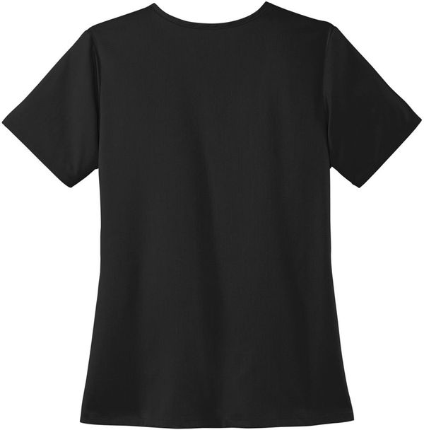 Am image of a Custom WonderWink Womens Premiere Flex V Neck Top in Black!