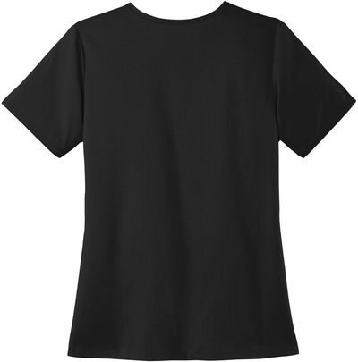 Am image of a Custom WonderWink Womens Premiere Flex V Neck Top in Black!