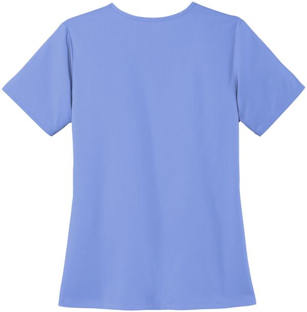 An image of a Custom WonderWink Womens Premiere Flex V Neck Top in Ceil Blue!