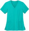 Am image of a Custom WonderWink Womens Premiere Flex V Neck Top in Teal Blue!