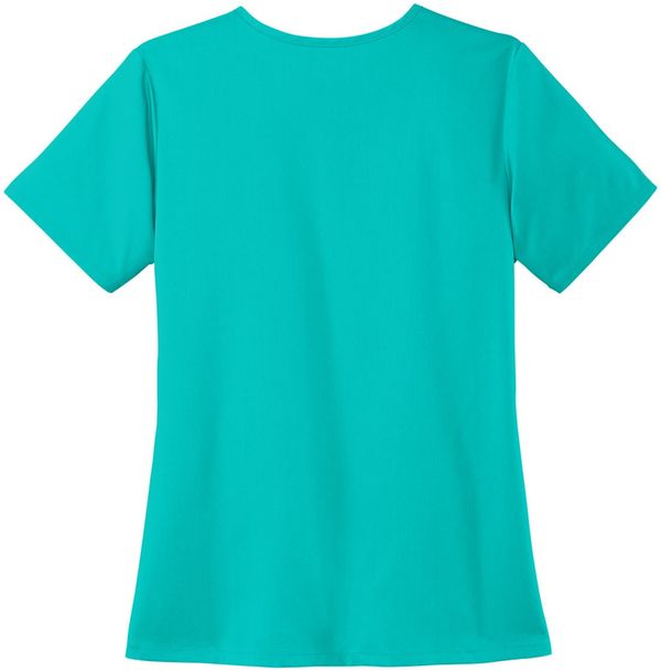 Am image of a Custom WonderWink Womens Premiere Flex V Neck Top in Teal Blue!