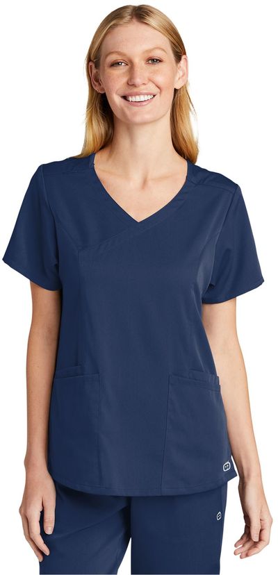 An image of a Custom WonderWink Womens Premiere Flex Mock Wrap Top!
