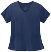Am image of a Custom WonderWink Womens Premiere Flex Mock Wrap Top in Navy!