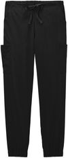 Am image of a Custom WonderWink Womens Premiere Flex Jogger Pant in Black!