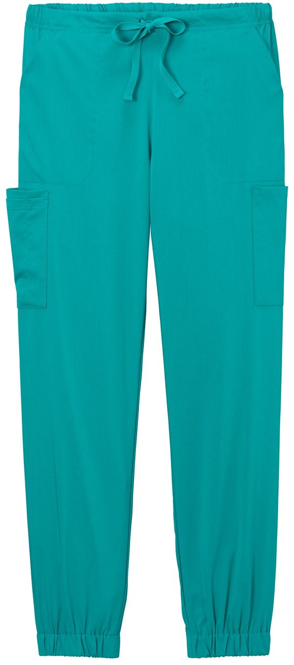 Am image of a Custom WonderWink Womens Premiere Flex Jogger Pant in Teal Blue!