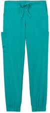 Am image of a Custom WonderWink Womens Premiere Flex Jogger Pant in Teal Blue!