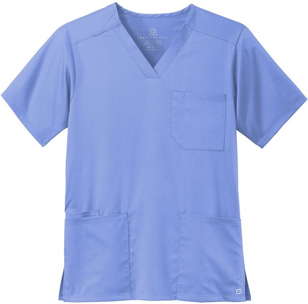 Am image of a Custom WonderWink Mens Premiere Flex VNeck Top in Ceil Blue!