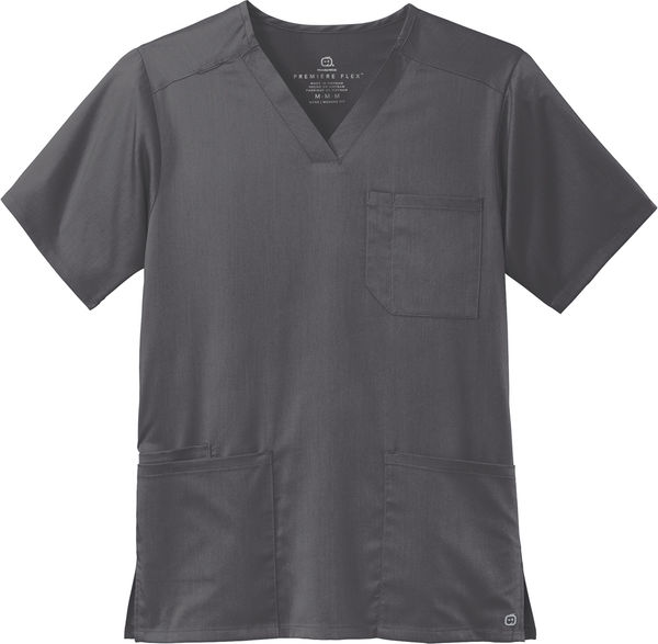 Am image of a Custom WonderWink Mens Premiere Flex VNeck Top in Pewter!