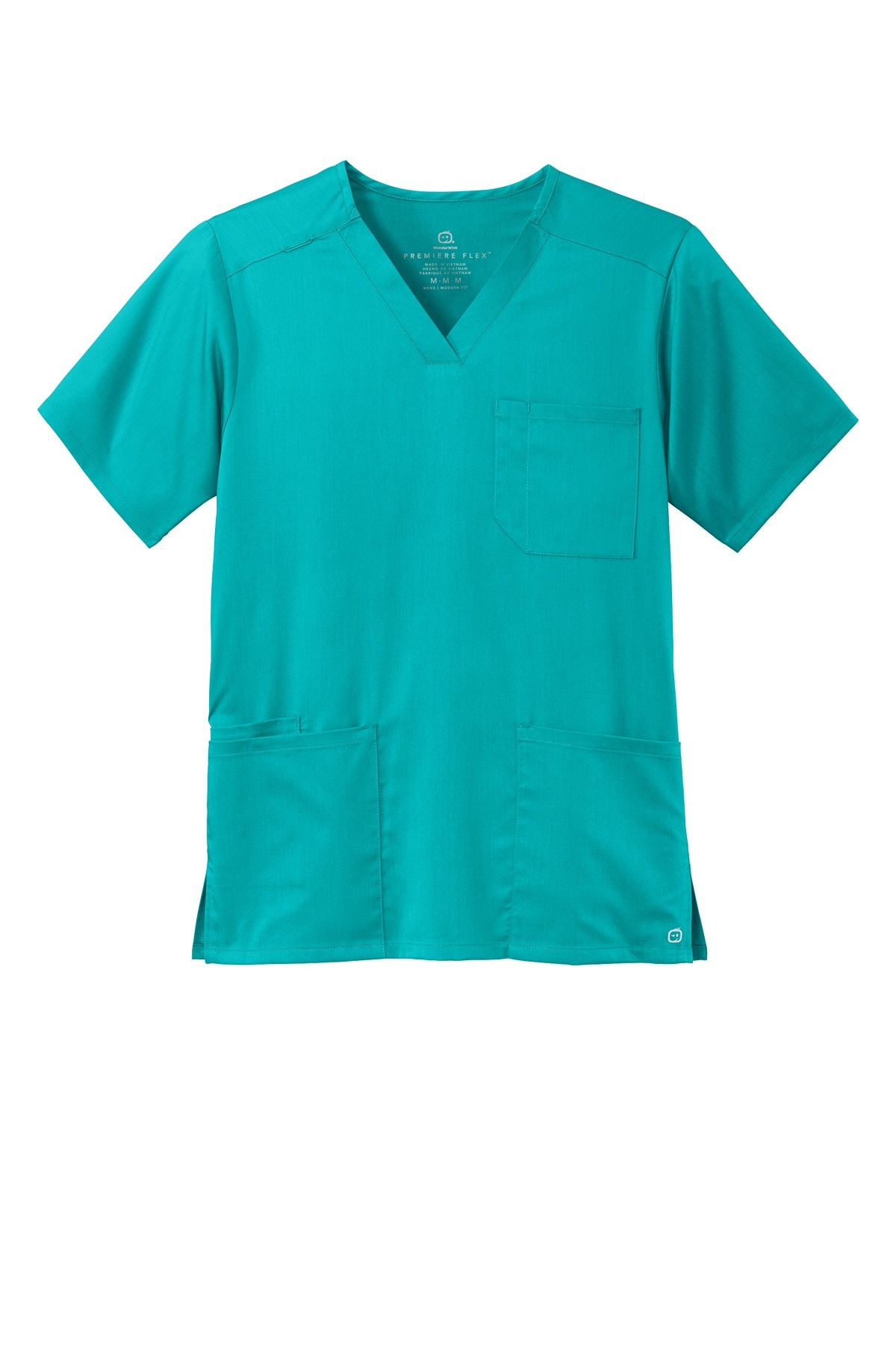 WonderWink Mens Premiere Flex VNeck Top in Teal Blue