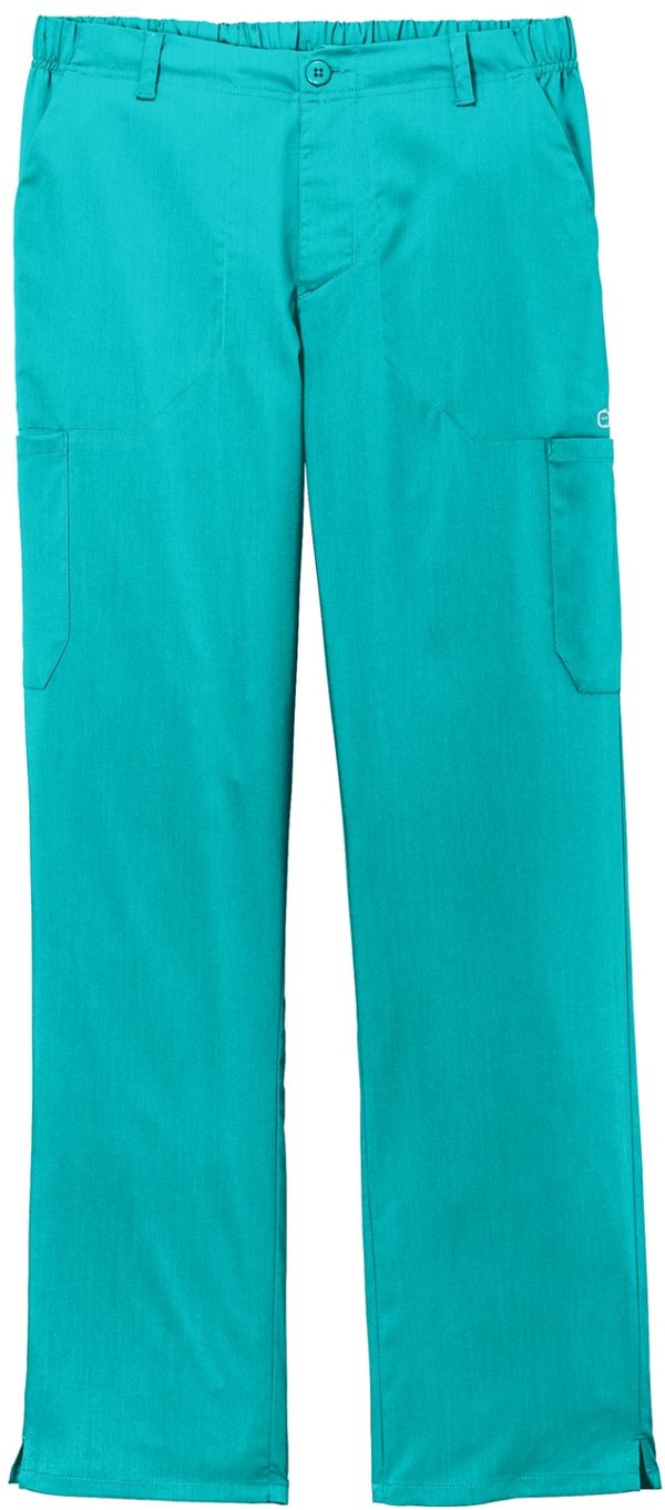 Am image of a Custom WonderWink Mens Premiere Flex Cargo Pant in Teal Blue!
